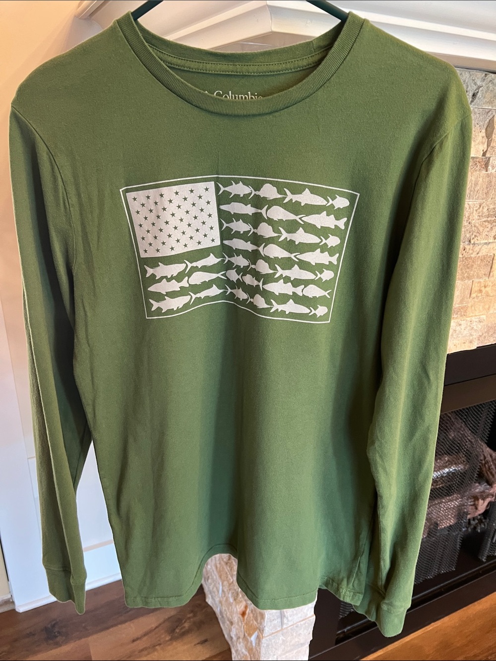 Bundle of 2 Columbia PFG Men's Medium Long Sleeve Fish Flag Shirts - Picture 2 of 12